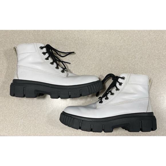 Timberland Boots Greyfield White/Black Size 9 Women’s Shoe-Outdoors Hiking EUC - Picture 7 of 14